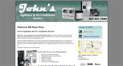 Desktop Screenshot of johnsapplianceandacrepair.com